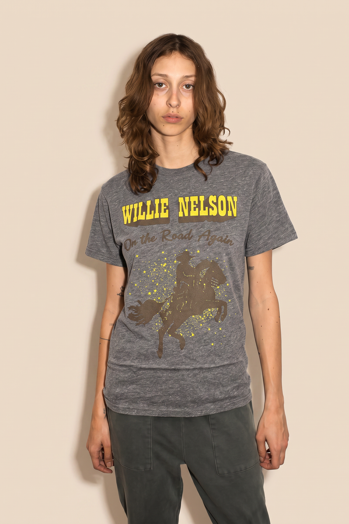 Willie Nelson On The Road Heather Tee