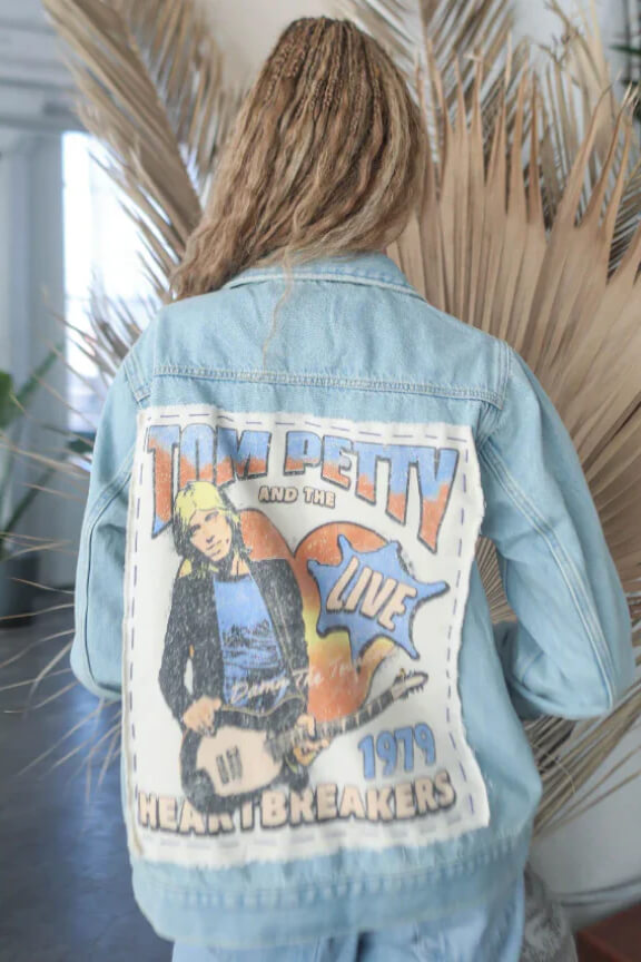 Tom Petty Hand Stitched Denim Jacket