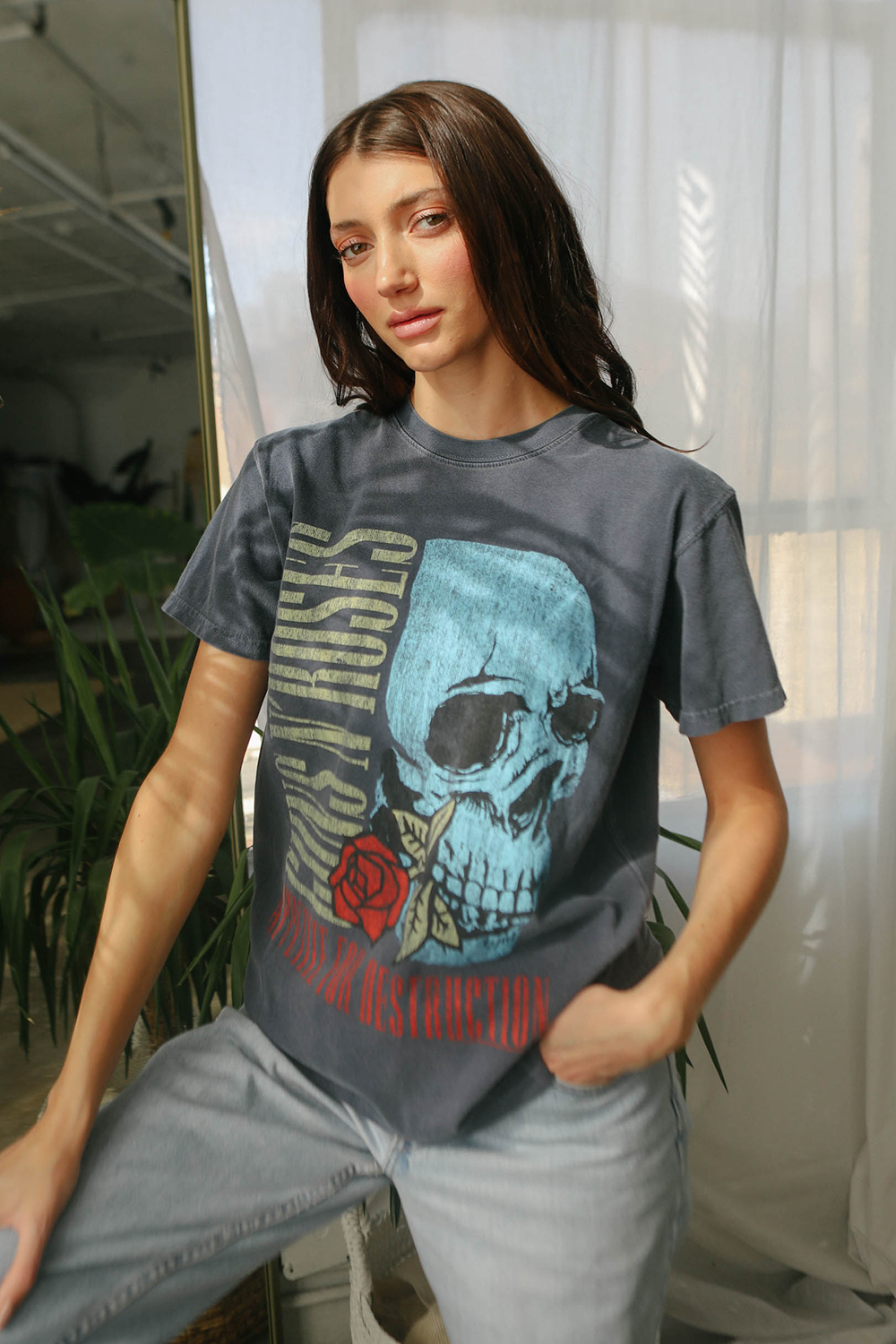 Guns N Roses Flower Skull Tee