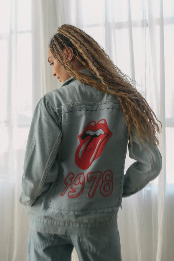 Rolling Stones 1978 Hand Stitched Denim Jacket