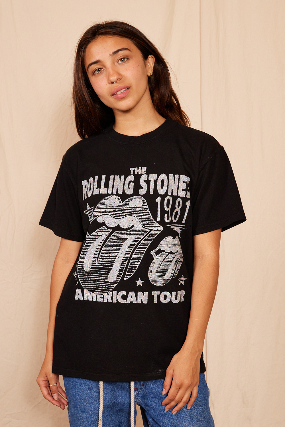 Rolling stones t-shirt glitzer best sale
