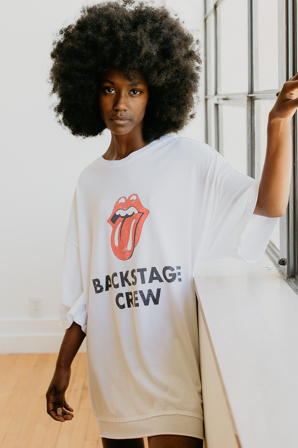 Rolling stones oversized t shirt best sale