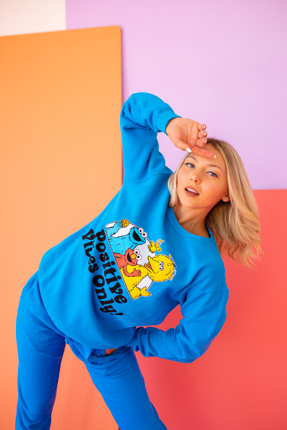 Sesame Sweatshirt Positive Vibes Sweatshirt