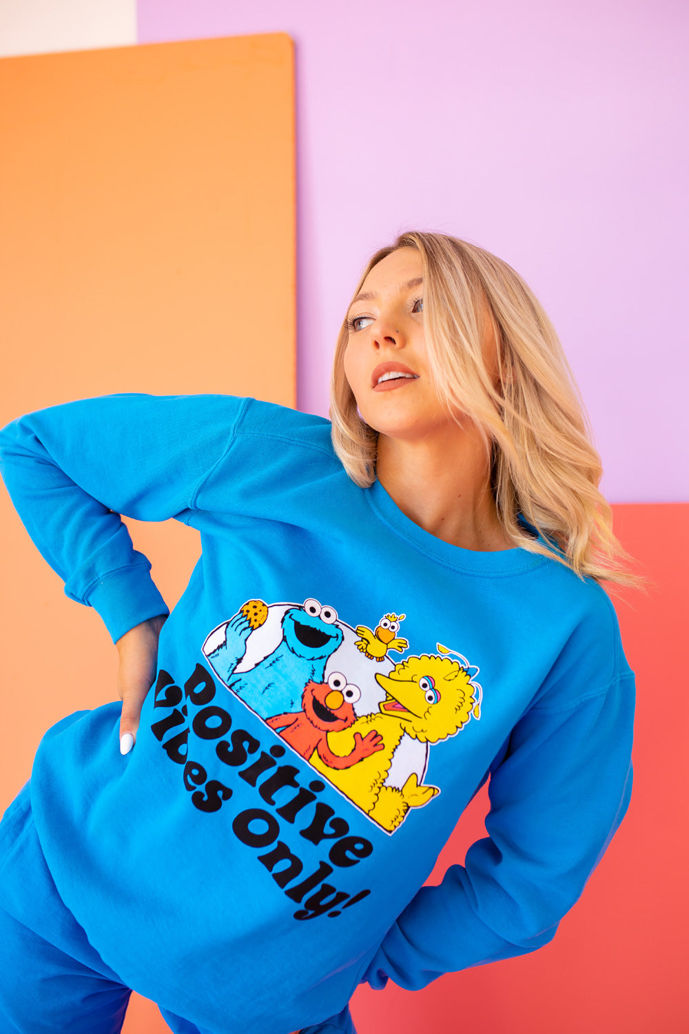 Sesame Sweatshirt Positive Vibes Sweatshirt