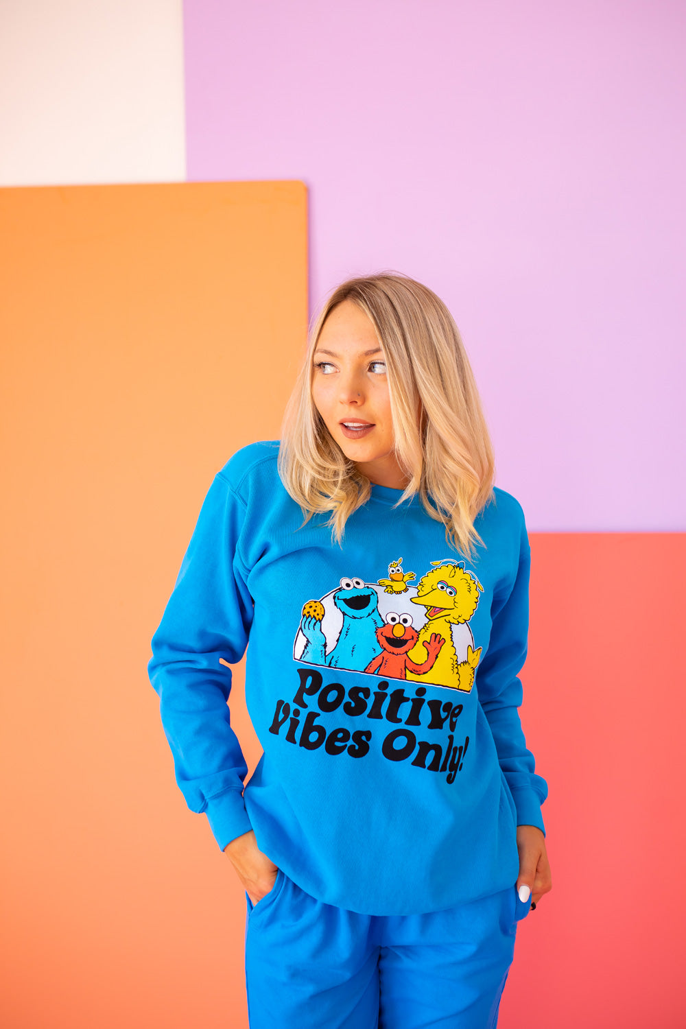 Sesame Sweatshirt Positive Vibes Sweatshirt