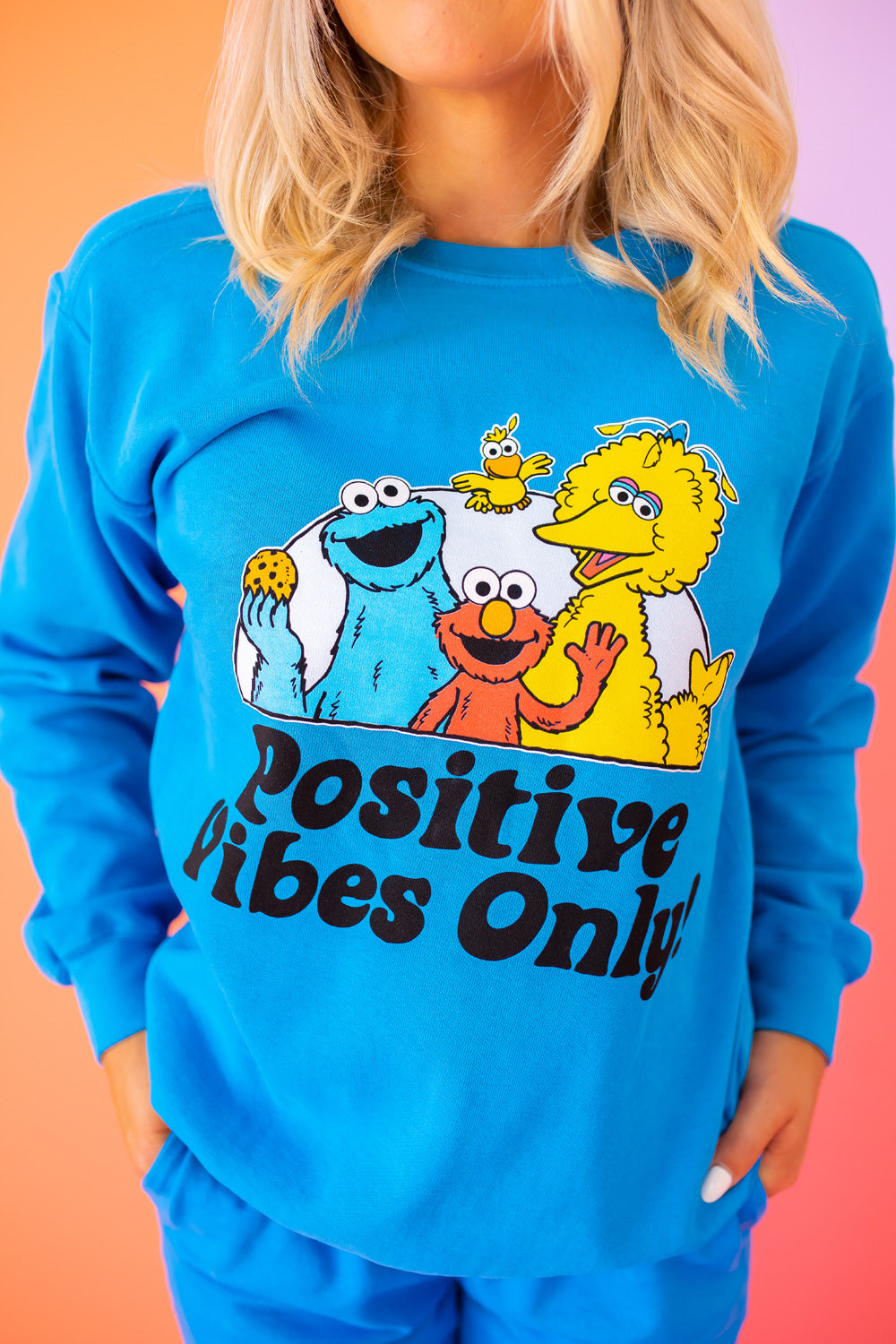 Sesame Sweatshirt Positive Vibes Sweatshirt