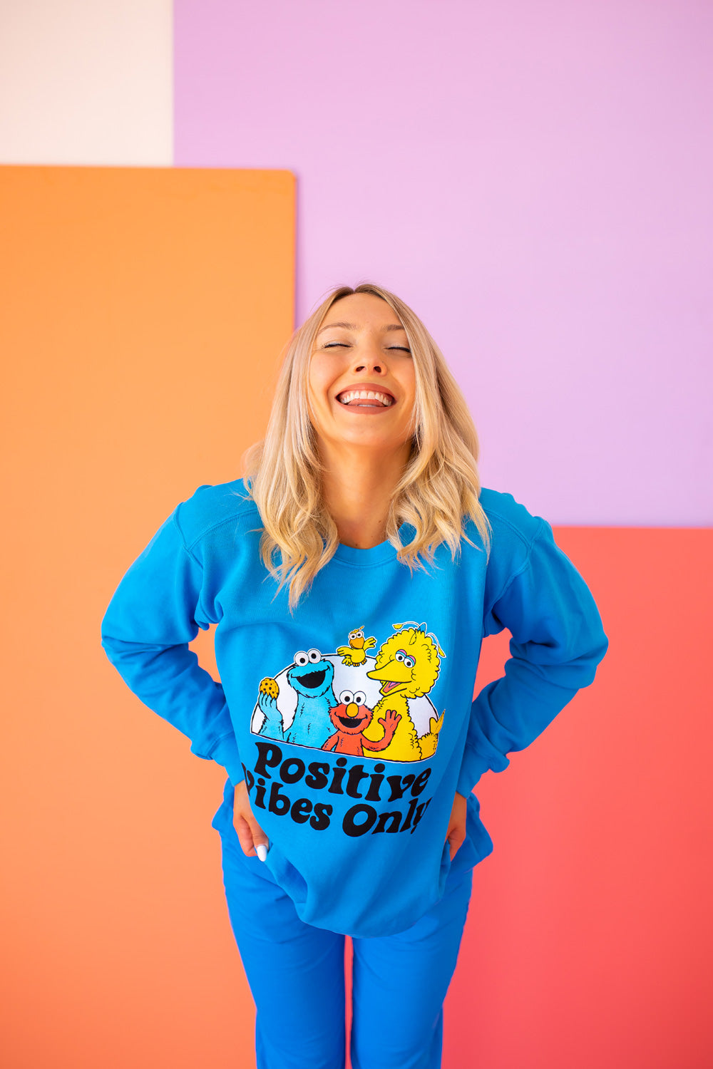 Sesame Sweatshirt Positive Vibes Sweatshirt