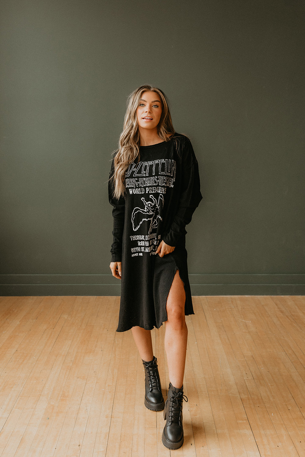 led zeppelin t shirt dress Led Zeppelin 1977 Oversized Tee Dress