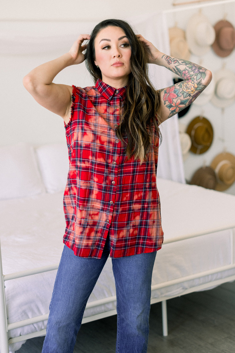 Sleeveless Acid Flanel