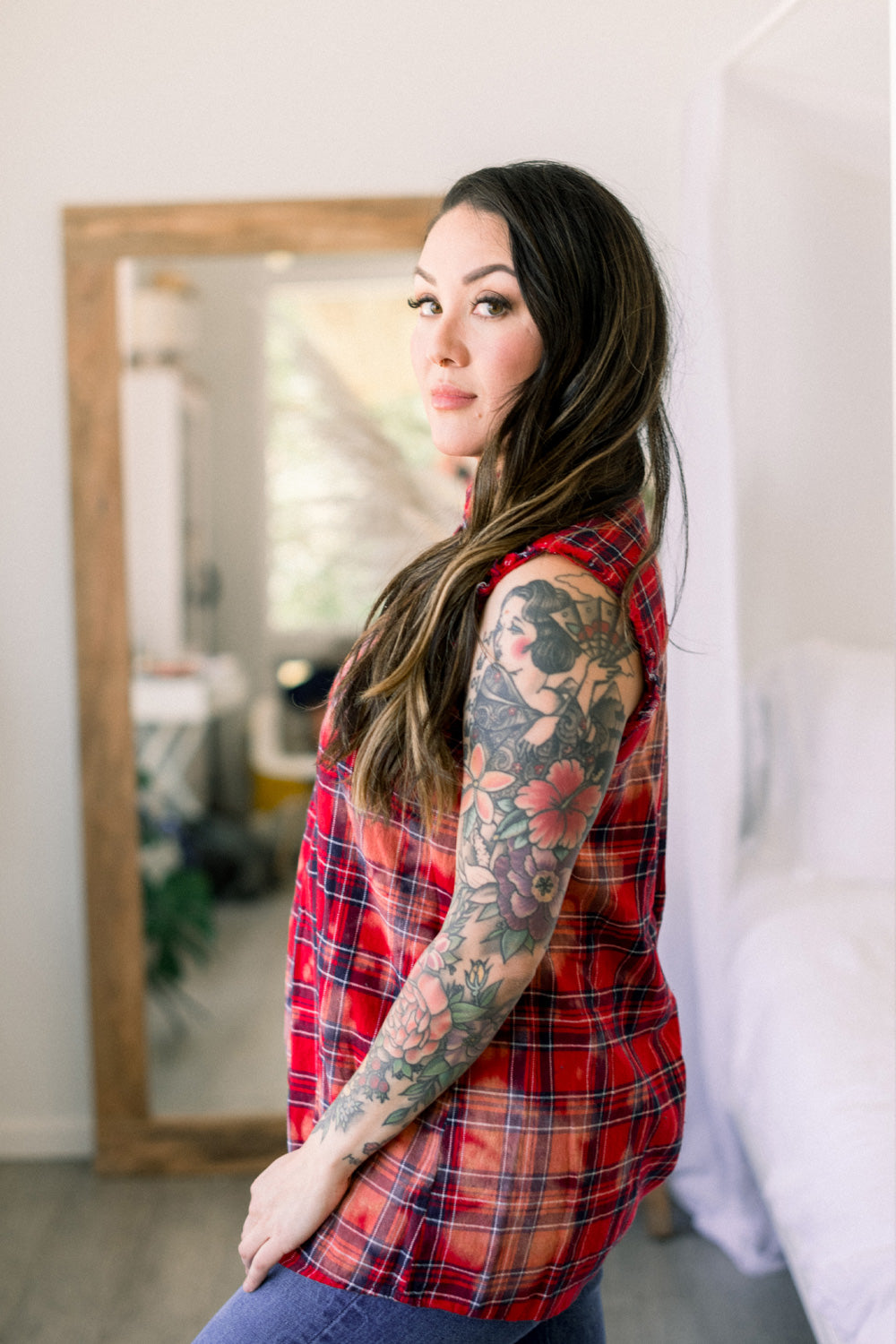 Sleeveless Acid Flanel