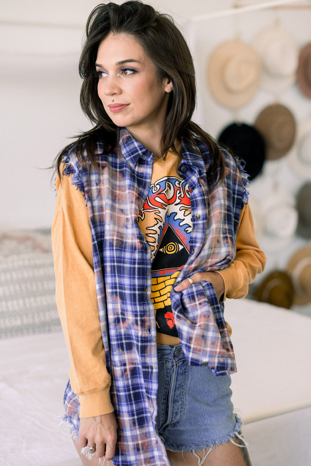 Sleeveless Acid Flanel