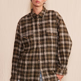 Artisan Hand-Painted Abstract Harmony Plaid Shirt