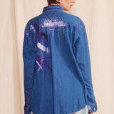 Artisan Hand-Painted Midnight Muse Denim Shirt