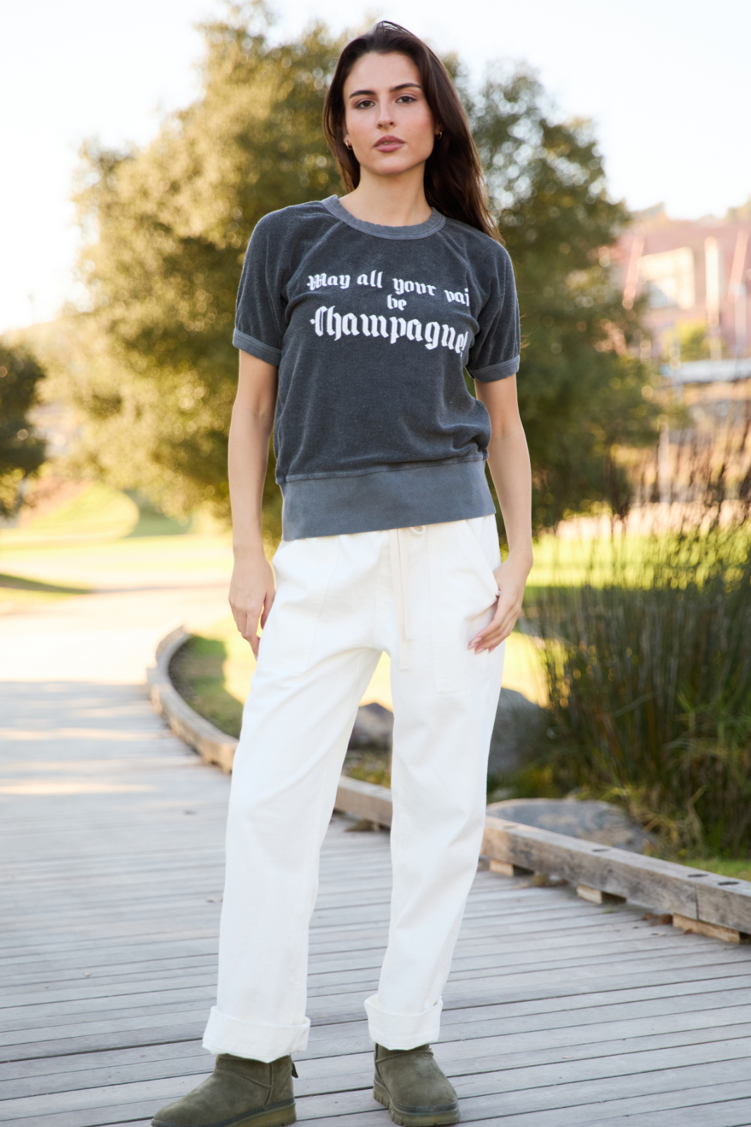 Champagne Raglan Top