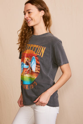 Led Zeppelin 'U.S Tour 1975' Sunkissed Gray Tee