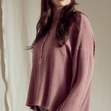 Henley Waffle Top