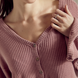 Henley Waffle Top