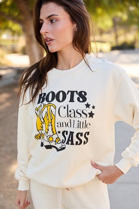 Boots Class and Little Sass Pullover