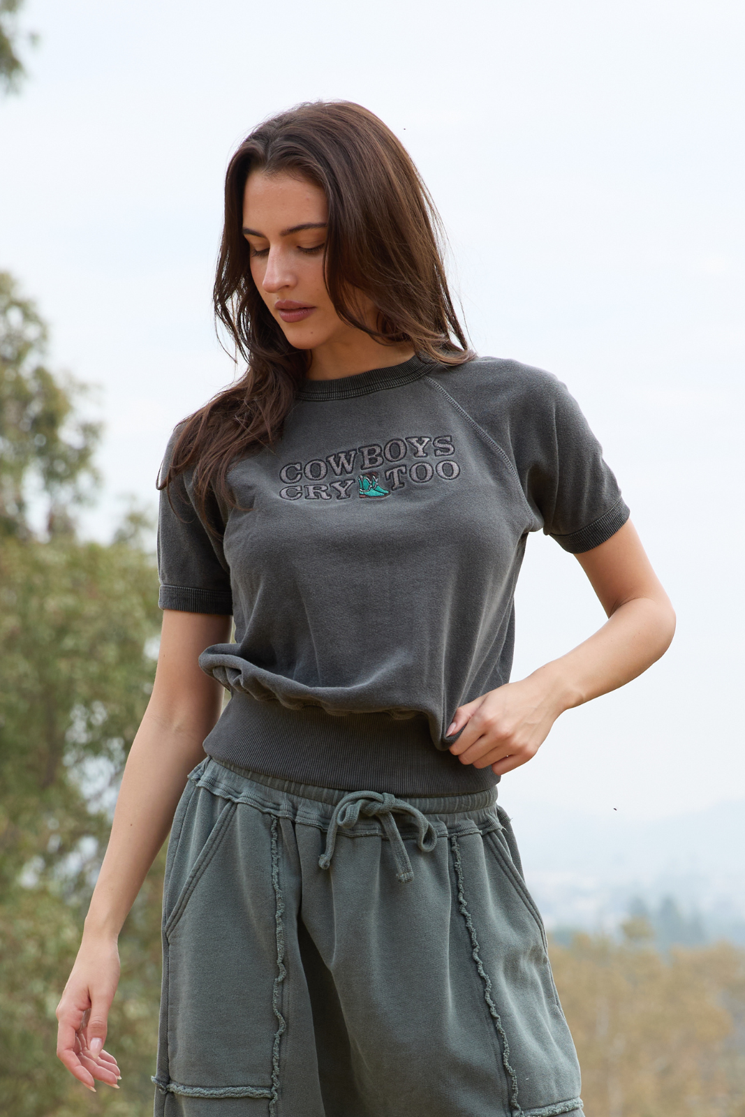 Cowboys Cry Too Crew Top