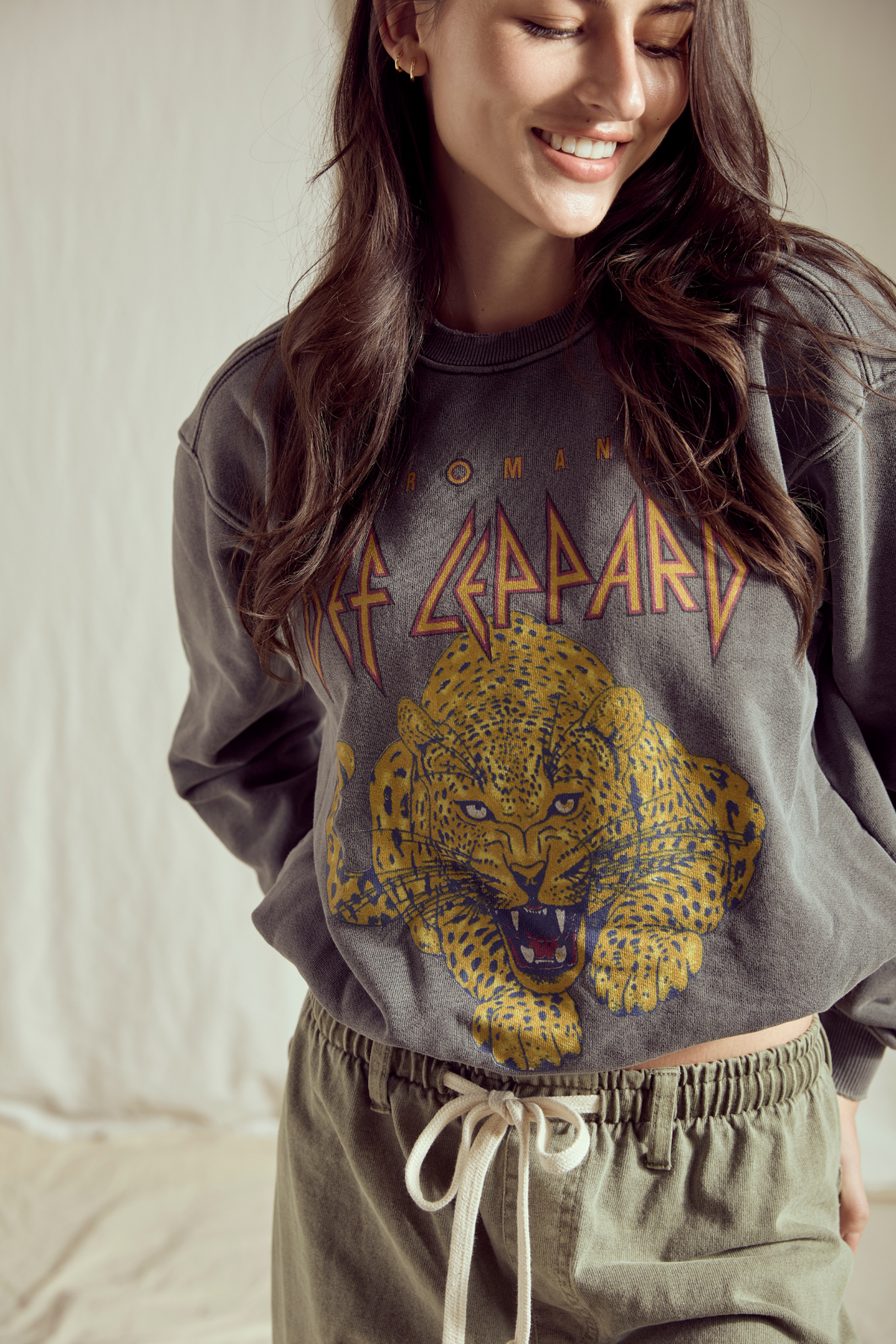Def Leppard Upcycle Golden Sweatshirt