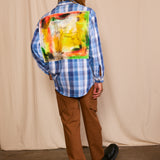 Artisan Hand-Painted Kindness Canvas Plaid Shirt