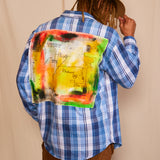 Artisan Hand-Painted Kindness Canvas Plaid Shirt