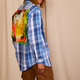 Artisan Hand-Painted Kindness Canvas Plaid Shirt