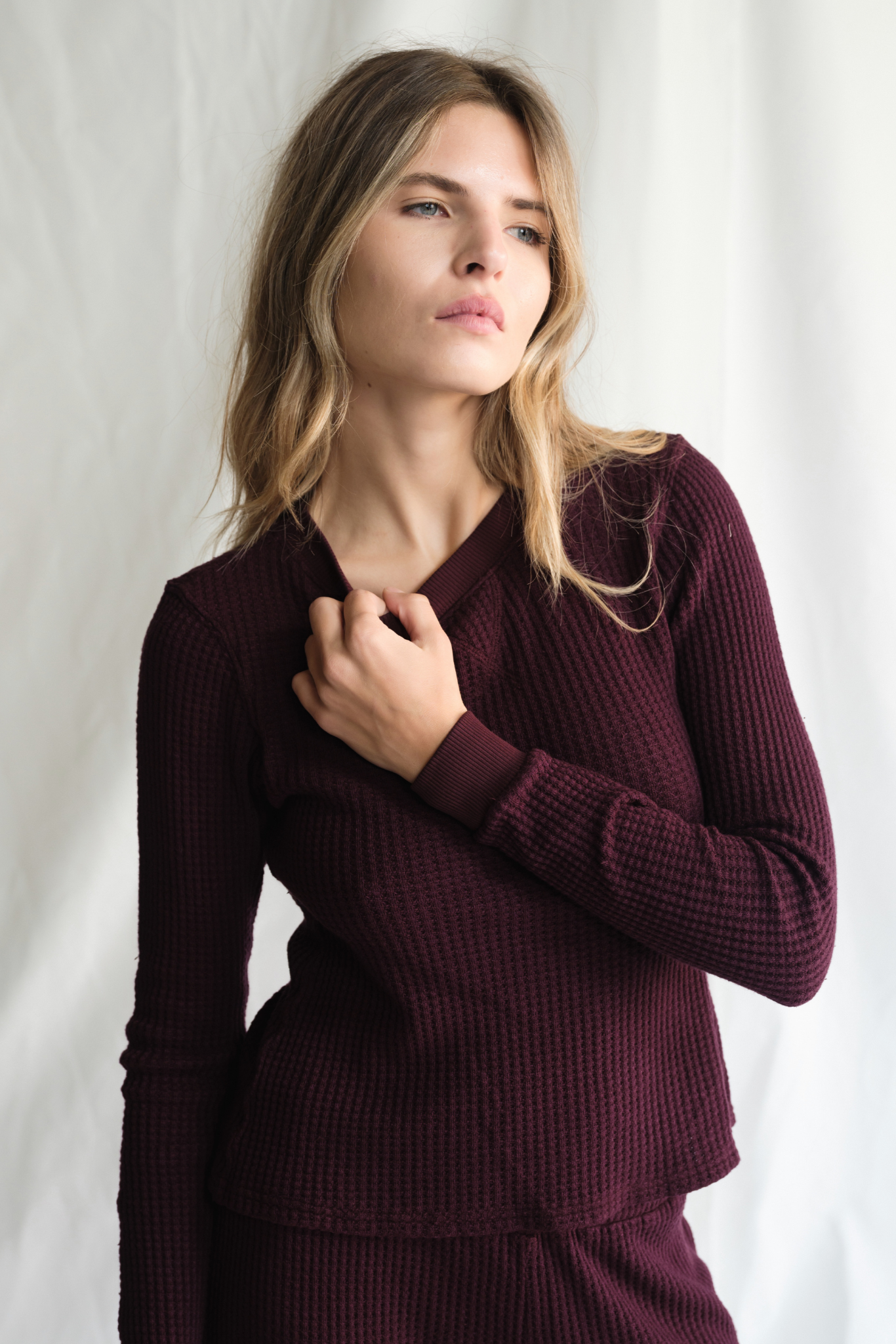 Maine Waffle Long Sleeve Top