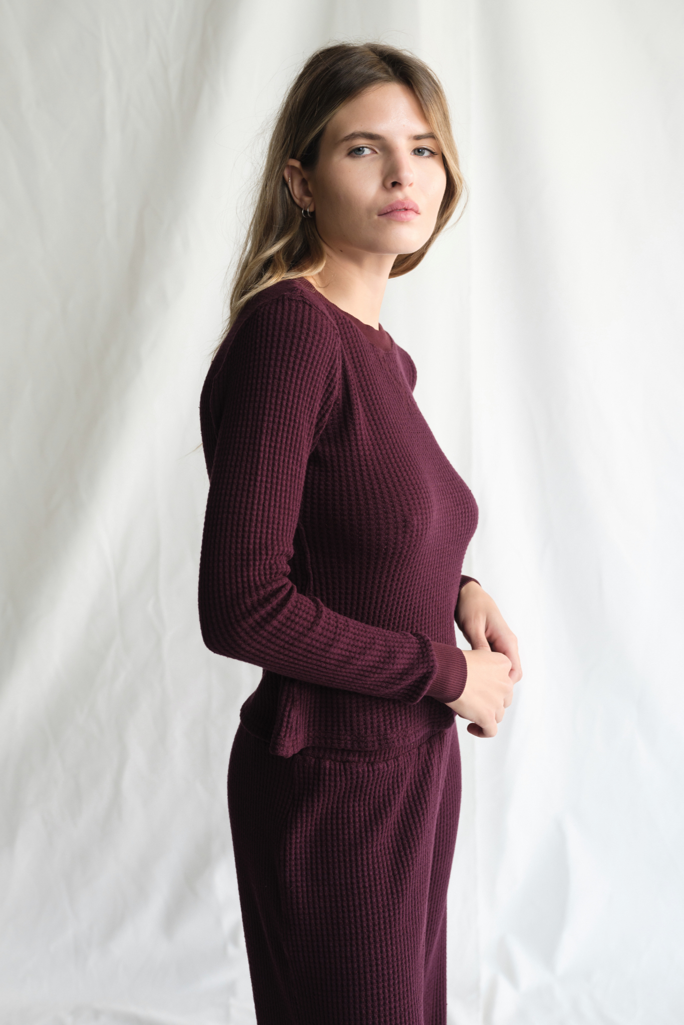 Maine Waffle Long Sleeve Top