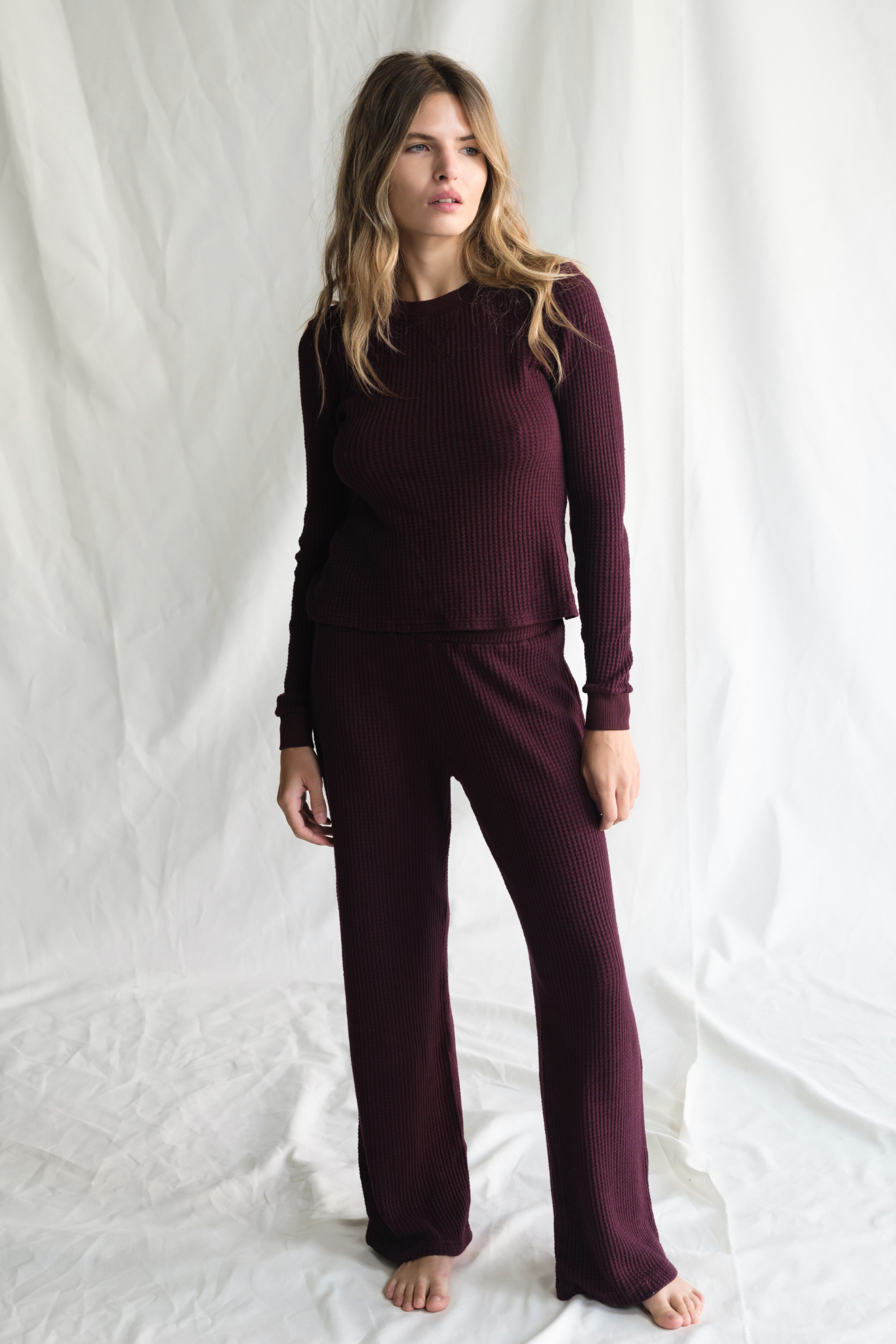 Maine Waffle Long Sleeve Top