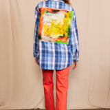 Artisan Hand-Painted Kindness Canvas Plaid Shirt