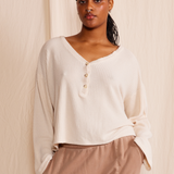 Henley Waffle Top