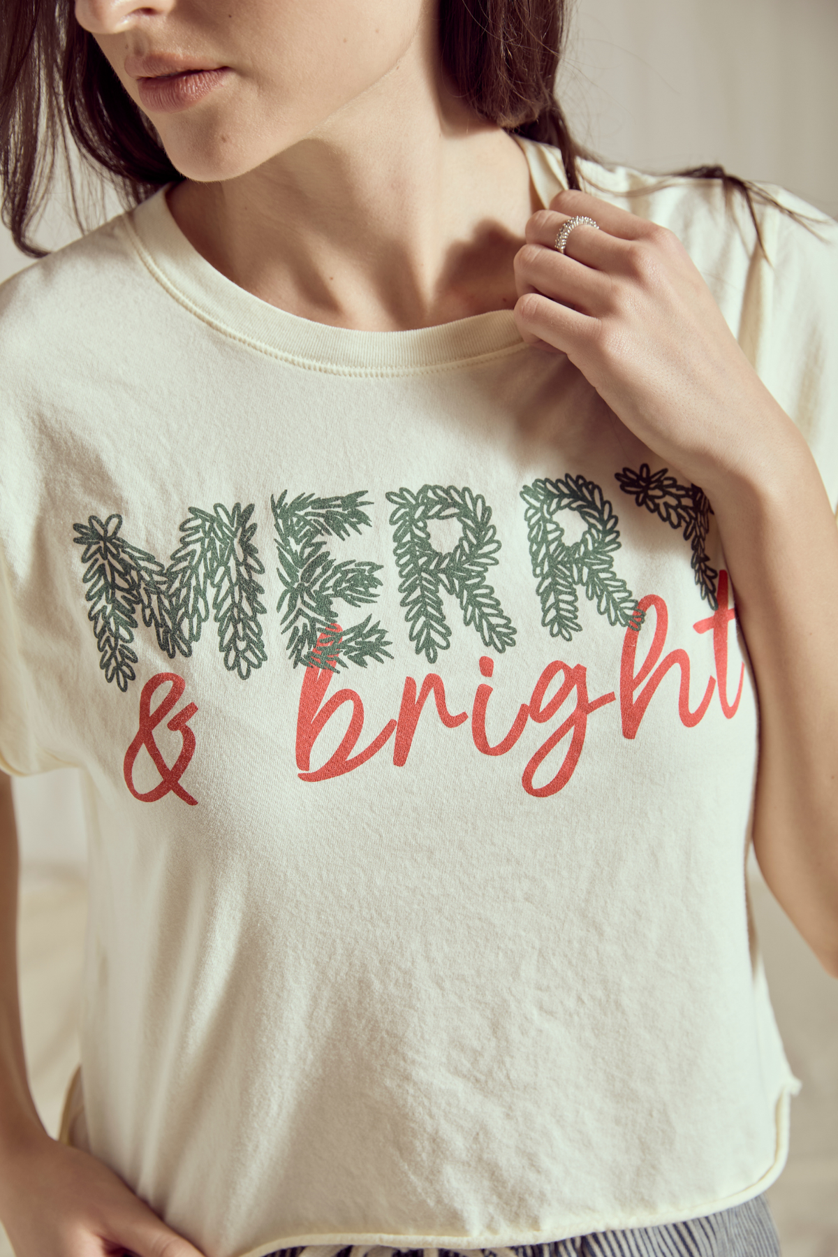 Merry & Bright Crop Tee