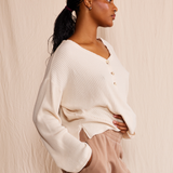 Henley Waffle Top