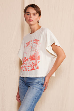 "Honky  Cowgirl" Crew Neck T-shirt