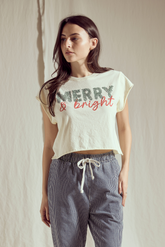 Merry & Bright Crop Tee