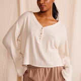 Henley Waffle Top