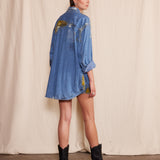 Artisan Hand-Painted Urban Chic Denim Shirt