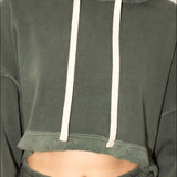 The Bonnie Cropped Hoodie - Olive