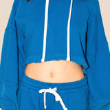 The Bonnie Cropped Hoodie - Cobalt