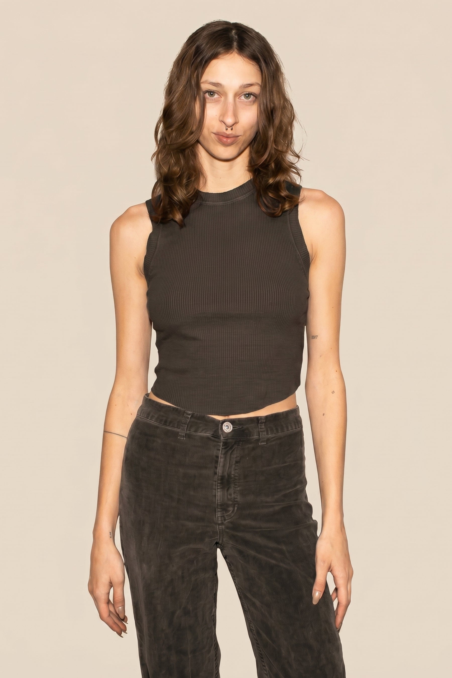 Hemp Rib Tank - Vintage Black