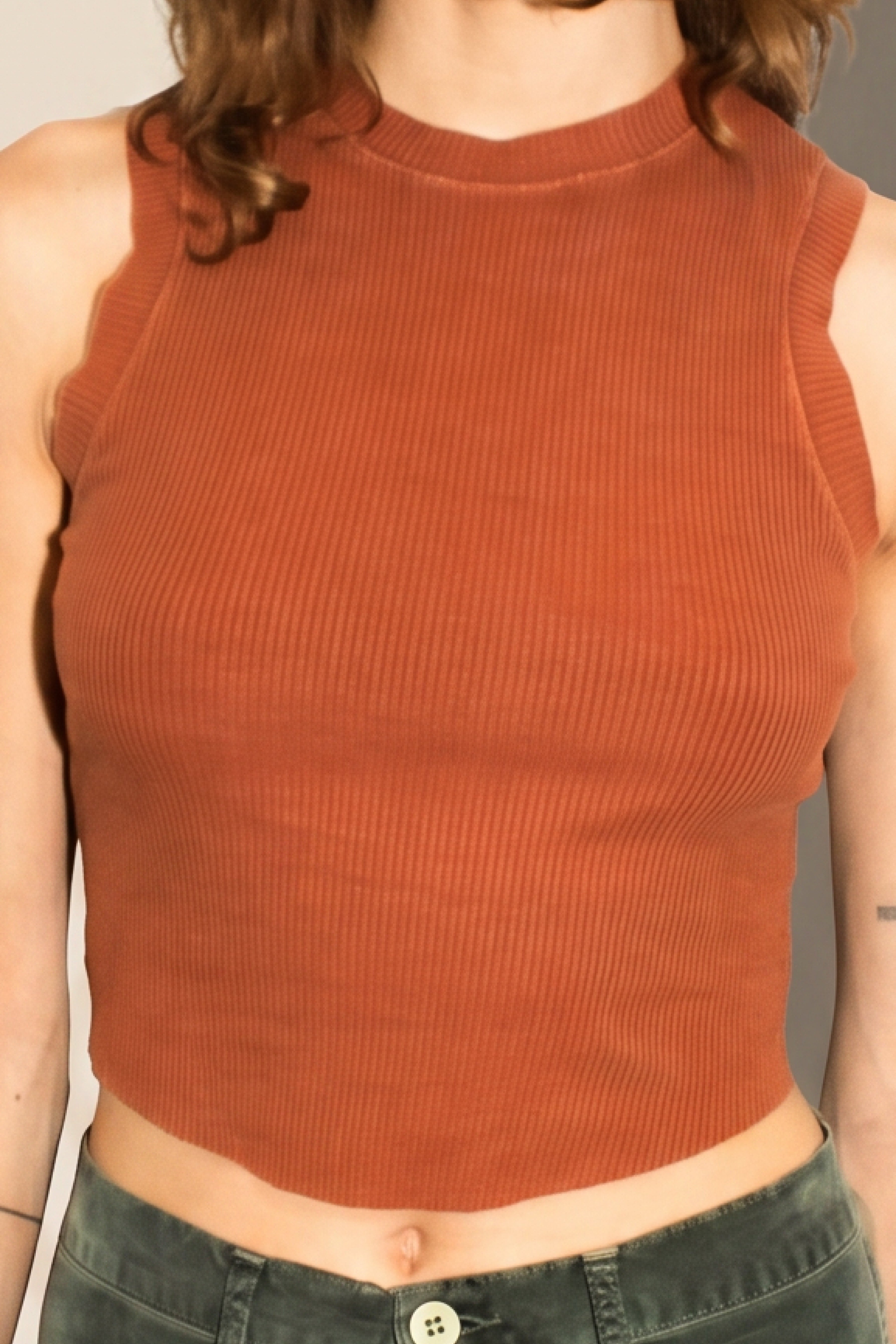 Hemp Rib Tank - Rust