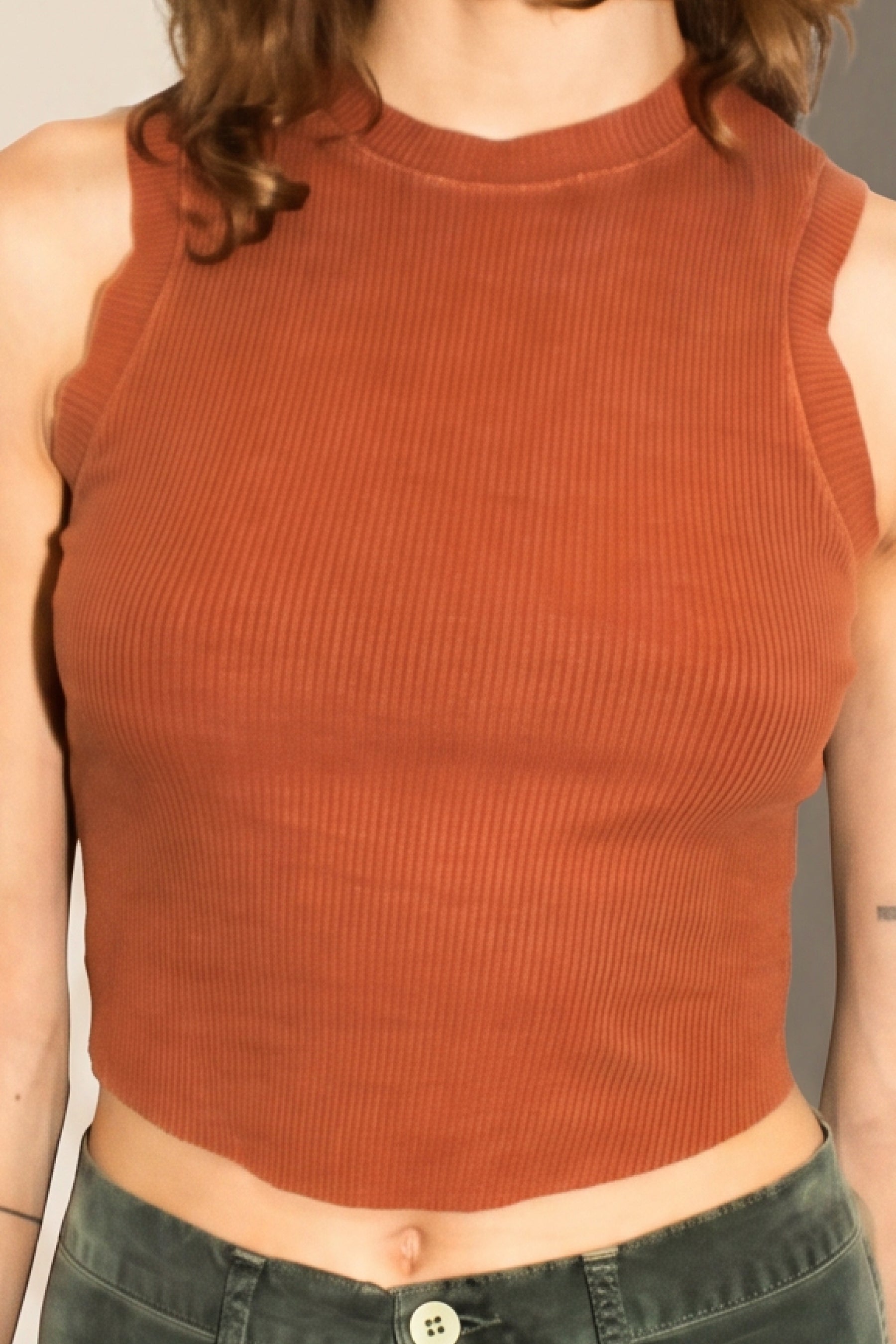 Hemp Rib Tank - Rust