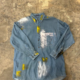 Artisan Hand-Painted Avant-Garde Canvas Denim Shirt