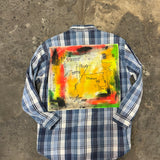Artisan Hand-Painted Kindness Canvas Plaid Shirt