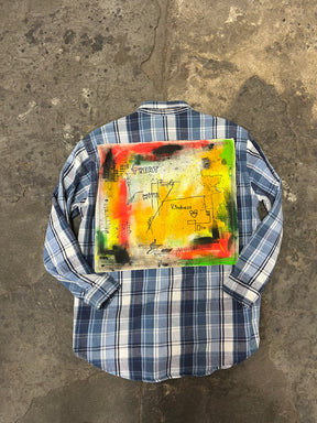 Artisan Hand-Painted Kindness Canvas Plaid Shirt