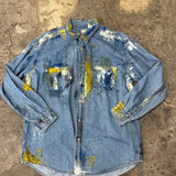 Artisan Hand-Painted Urban Chic Denim Shirt