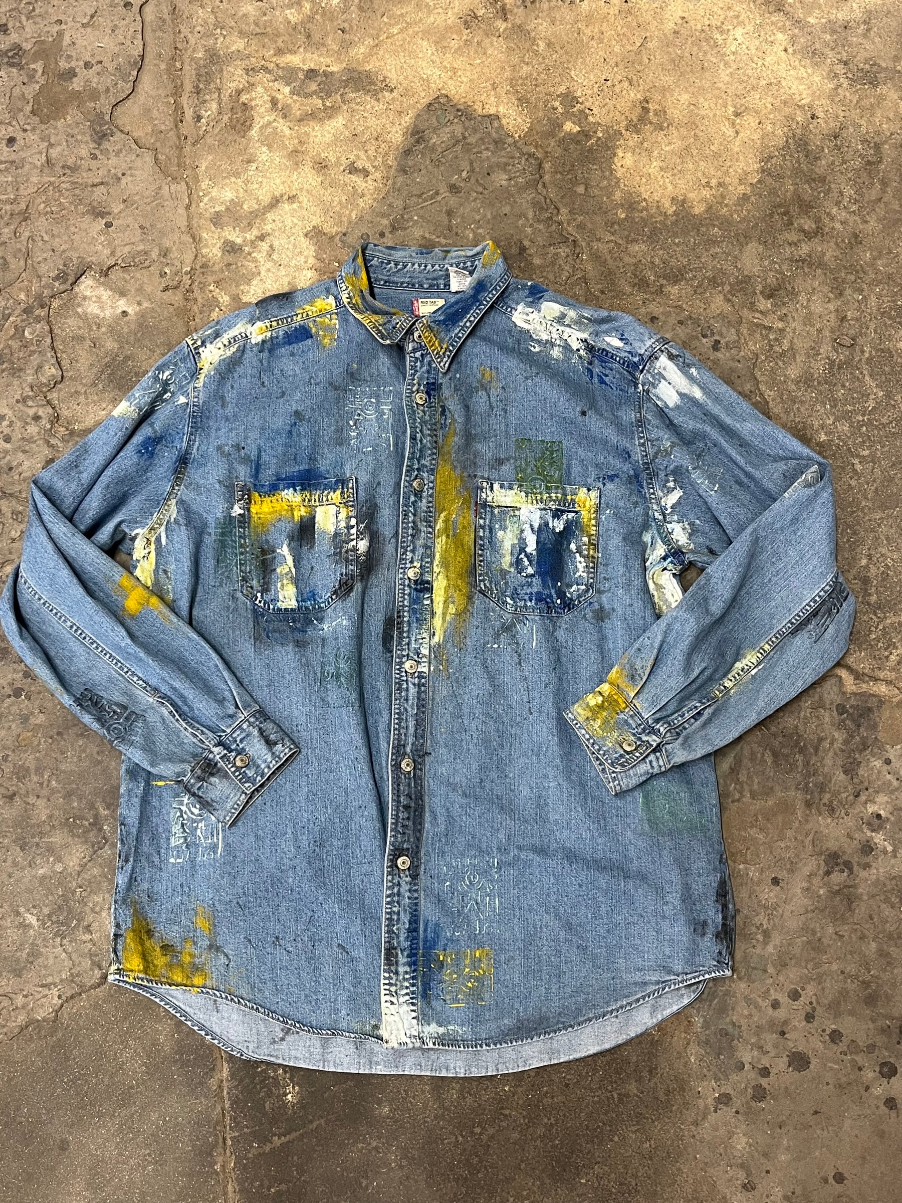 Artisan Hand-Painted Urban Chic Denim Shirt