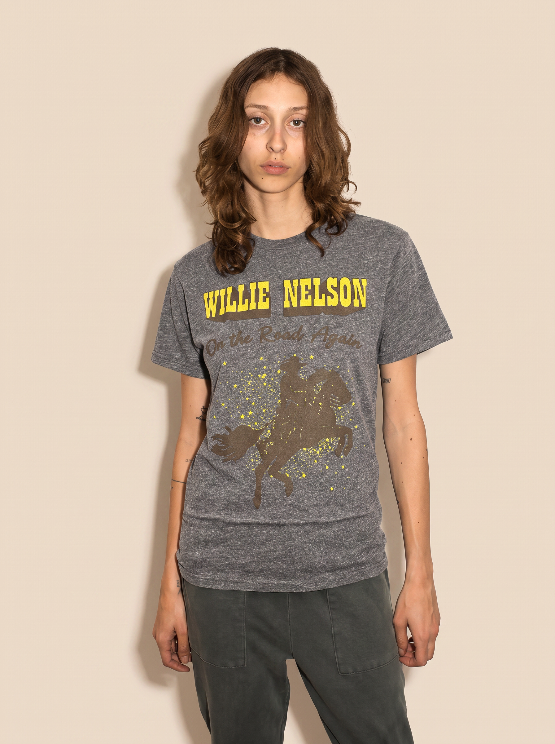 Willie Nelson On The Road Heather Tee
