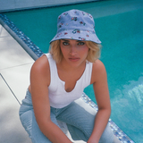 1970's Vintage Flower Denim Bucket Hat
